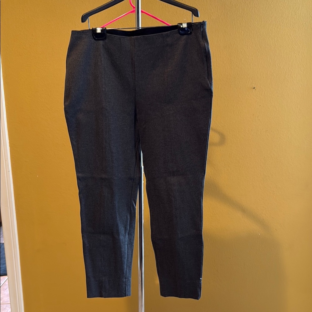 Quince Ultra-Stretch Ponte Pintuck Ankle Pants Charcoal Gray